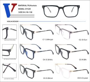 Plastic acetate TR90 + metall frame with spring hinges D1520-DA