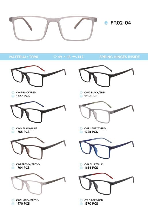 TR90 plastic frame for glasses FR02-04