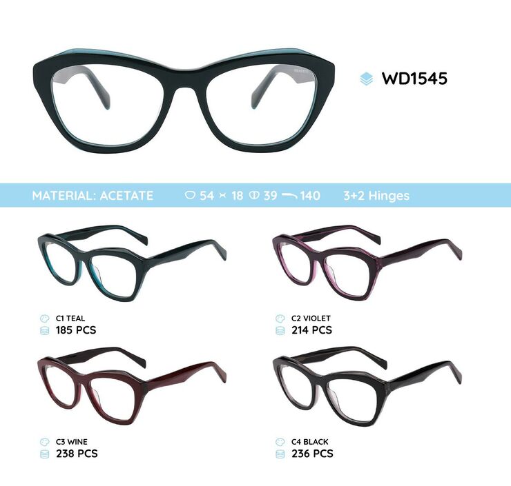 Plastic acetate eyeglasses frame for women WD1545