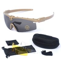 Очки защитные противоударные тактические +3 насадки 军迷6色3.0套装