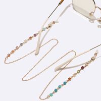 Металлическая нескользящая цепочка золотого цвета, с квадратными кристаллами, для очков и масок GL1717