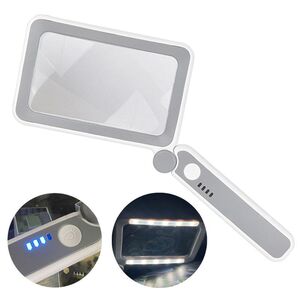 Magnifier with universal backlight, magnifying glass with handle 10863-10LC-XX, size: 108*63 mm, magnification: 4X