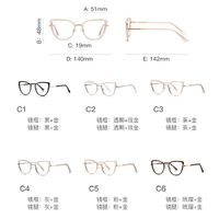 Metal + TR90 plastic Blue Blocker glasses frame for women with UV and blue light protection lenses More FCS3151