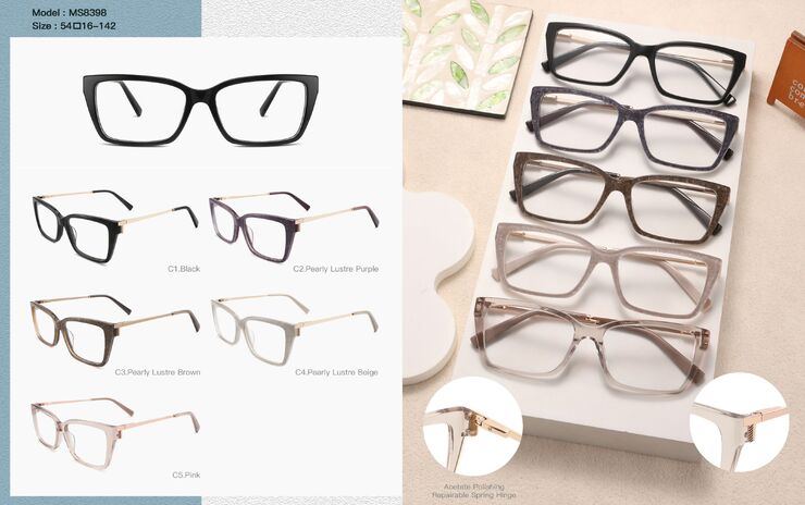 Plastic acetate frame for women, with spring hinges Big City MS8398