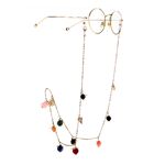 Металлическая нескользящая цепочка золотого цвета, с листьями и кристаллами, для очков и масок GL1019