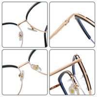 Combined frame (metal + TR90) or glasses with blue light protection, with spring hinges FA87069