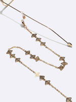 Metal glasses chain with white small daisies and discs GL1358