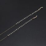 Металлическая нескользящая цепочка золотого цвета, с треугольным прозрачным кристаллом, для очков и масок GL713