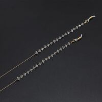 Gold-colored metal non-slip chain, with triangle transparent crystal, for glasses and masks GL713