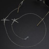 Silver-colored metal non-slip chain, with sea star, for glasses and masks GL485