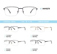 Nylor metal men's frame for glasses with spring hinges MM1079