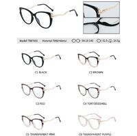 Combined frame (metal + TR90) or glasses with blue light protection, with spring hinges FA87055
