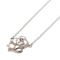 Металлическая нескользящая цепочка серебряного цвета, с большой розой, для очков и масок GL068