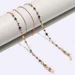 Металлическая нескользящая цепочка золотого цвета, со звездами, для очков и масок GL1625