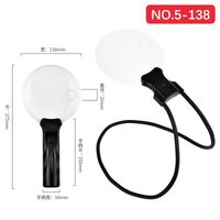 Magnifier with neck mount, magnifying glass with handle 8010-XX-2, diameter 138 mm, magnification: 5X, 10X