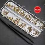 Набор страз с заострённым дном для украшения очков + пинцет, цвет AB, 2-4.8 мм, TH0003 KG-20 (цена за упаковку, мин. заказ- 3 уп)