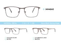 Metal men's frame for glasses with spring hinges MM4043
