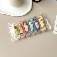 Комплект из 6 штук мини-наборов для мягких контактных линз - пинцет + присоска WL455六个装镊子, фрукты с надписью