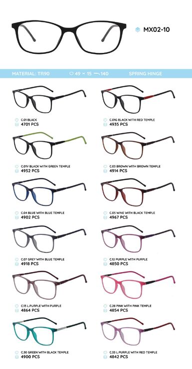 TR-90 plastic frames for glasses MX02-10