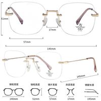 Rimless metal frames with Blue Ray Cut lenses MAMO F99105