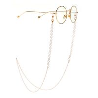Gold-colored metal non-slip chain, with colorful crystal, for glasses and masks GL953