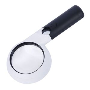 Magnifier with universal backlight, magnifying glass with handle 7510L-XX, diameter 75 mm, magnification: 5Х, 20Х