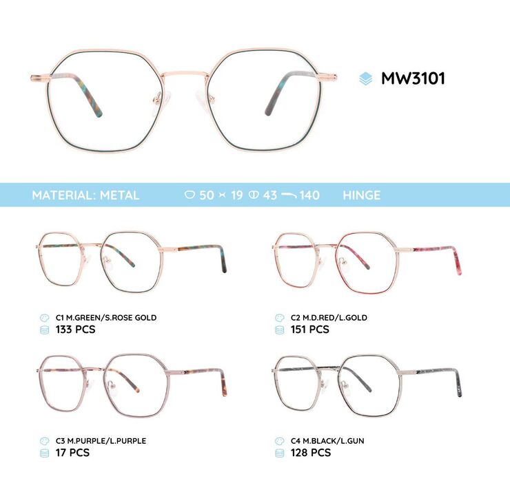 Metal women's frame for glasses MW3101
