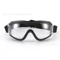 Wind and sand proof double lens black goggles S42