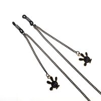 Black-colored metal non-slip chain, with pendant palm of cartoon, for glasses and masks GL784