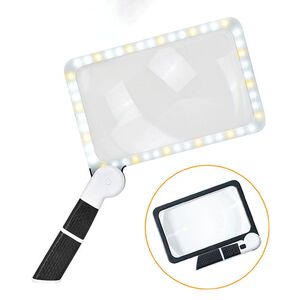 Magnifier with universal backlight, magnifying glass with handle 6185-XX, size: 185*110 mm, magnification: 5Х