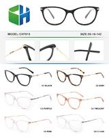 Plastic acetate frame for women with spring hinges CH7915-DA