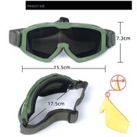 Safety shockproof tactical goggles +3 caps 军迷套装-圆红-2