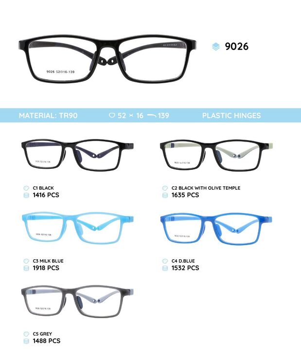 TR-90 plastic frames for kids 9026