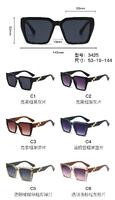 PC plastic sunglasses with metal hinge and UV400 lenses 3425W