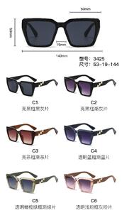 PC plastic sunglasses with metal hinge and UV400 lenses 3425W