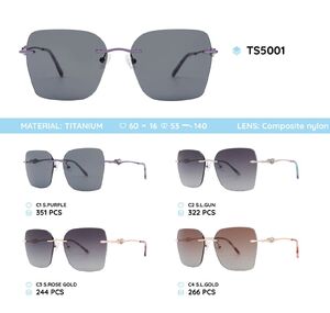 Titanium rimless frame polarized sunglasses TS5001