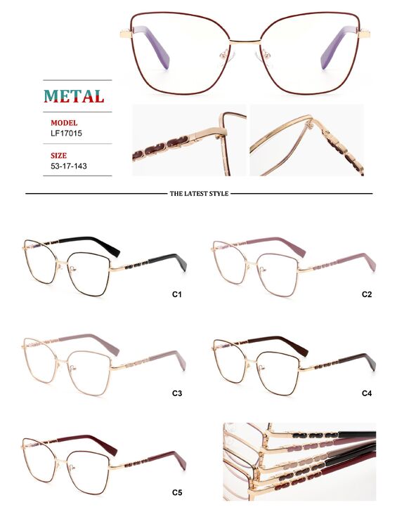 Metal frames for glasses with spring hinges for women Big City LF17015
