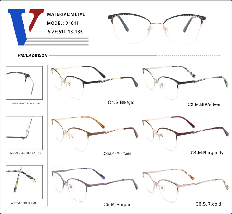 Metal nylor frame with spring hinges D1011-DA