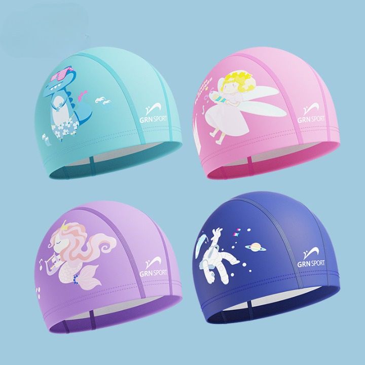 Polyvinylchloride waterproof swimming cap for kids 172-YU