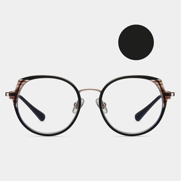 Combined frame (metal + TR90) or glasses with blue light protection, with spring hinges FA87253