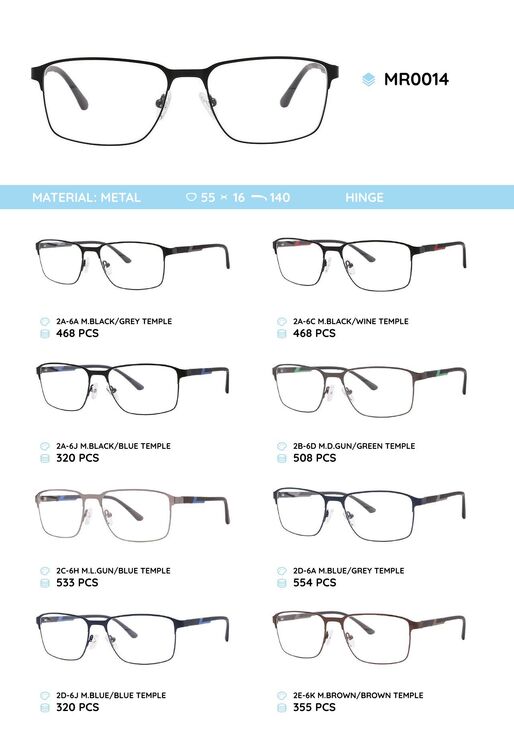 Металлическая оправа с дужками из пластика TR-90 MR0014