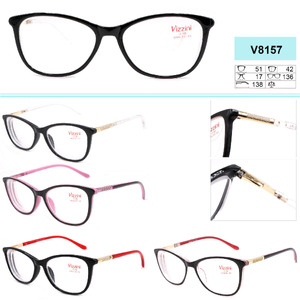 Corrective plastic frame eyeglasses with spring hinges VIZZINI V8157, from ±1.00 to +4.00/-8.00 (0.25 step)