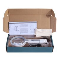 Folding magnifier with universal backlight, magnifying glass with handle DH75SC-XX, diameter 75 mm, magnification: 5Х, 11Х