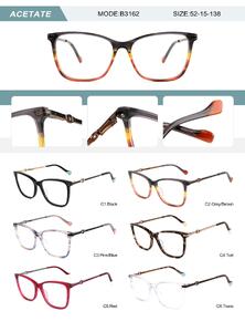 Plastic acetate frame for women with spring hinges B3162-DA