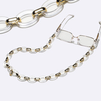 Цепочка для очков из акрила черного и золотого смешанных цветов GB110