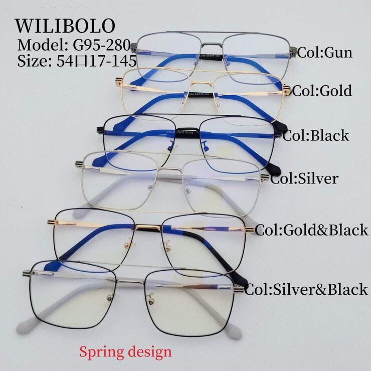 Оправа металлическая ультратонкая мужская с флексом Wilibolo G95-280