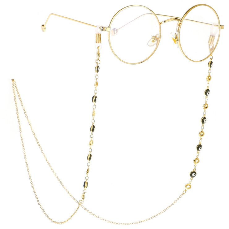 Металлическая нескользящая цепочка, с глазами и цветочками, для очков и масок GL262