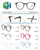 Plastic acetate frame for women with spring hinges CH7906-DA