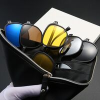 Оправа пластиковая TR90/PC + комплект из 5 поляризационных солнцезащитных насадок (клипон) на магните + кожаная сумка El Dorado EL2363