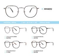 Metal men's frame for glasses with spring hinges MM4032
